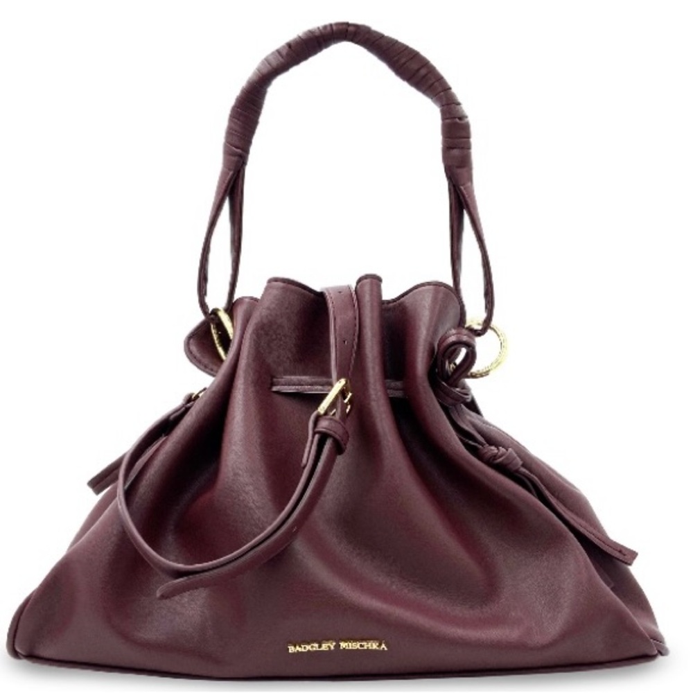 Badgley Mischka Burgundy Dumpling Handbag NWT